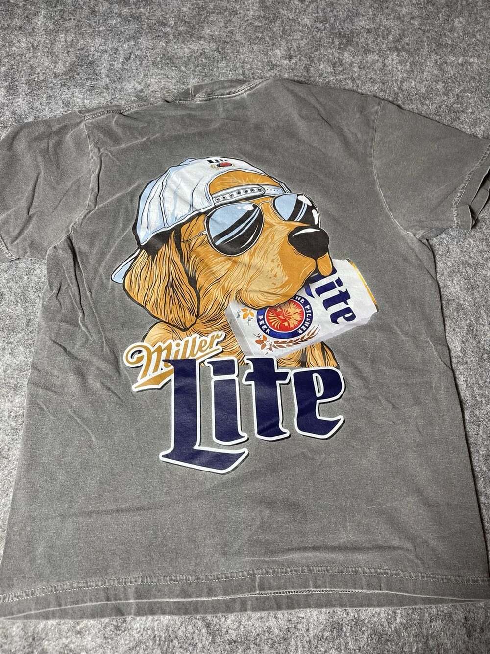 Comfort Colors Miller Lite Golden Retriever Lager Dog T-Shirt Small - Picture 3 of 4